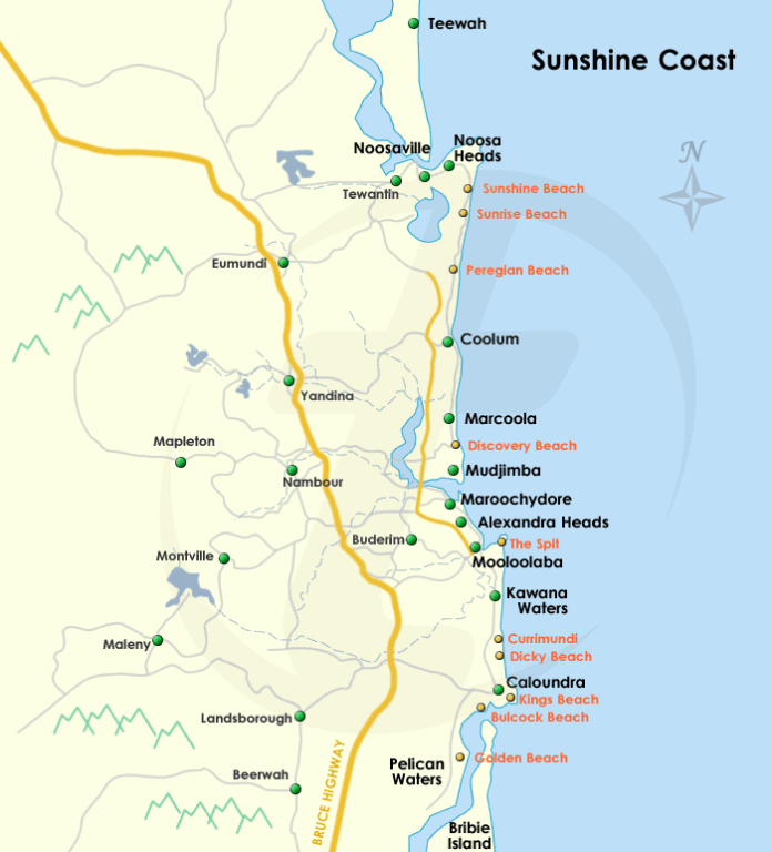 Sunshine Coast mapçåçæå°çµæ
